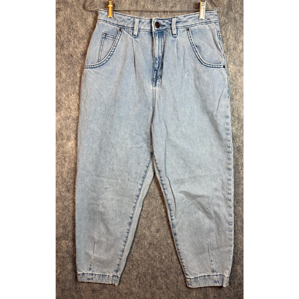 Gianni Bini Womens Tapered High Waisted Pleated Light Blue Jeans - Size 27